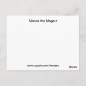 Macca the Magpie Briefkaart (Achterkant)