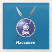 Maccabee Shield and Spears Glazen Onderzetter (Voorkant)
