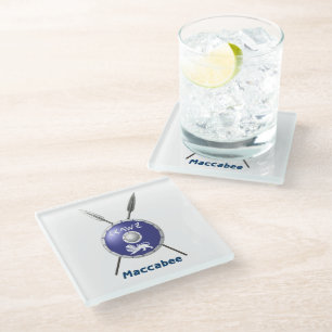 Maccabee Shield and Spears Glazen Onderzetter