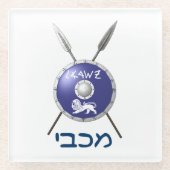 Maccabee Shield and Spears Glazen Onderzetter (Voorkant)