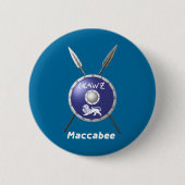 Maccabee Shield and Spears Ronde Button 5,7 Cm (Voorkant)
