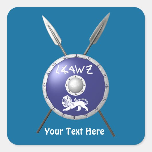 Maccabee Shield and Spears Vierkante Sticker (Voorkant)