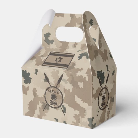 Maccabee Shield and Spears - woestijn Bedankdoosjes (Achterkant)