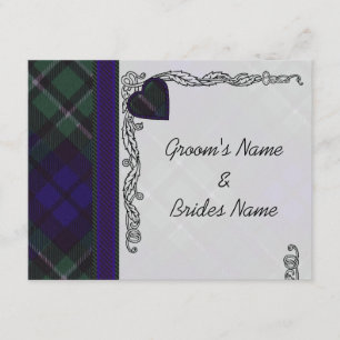 MacCallum Scottish Tartan Heart Design RSVP Kaartje