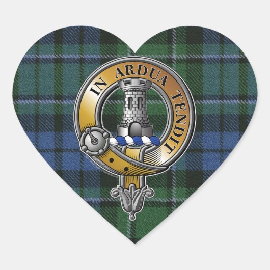 MacCallum Tartan & Badge Hart Sticker (Voorkant)