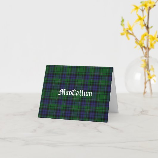 MacCallum Tartan Pset Custom Note Card Kaart (Gele Bloem)