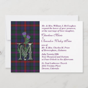 MacCaughan Clan Tartan Plaid Huwelijksuitnodiging Kaart