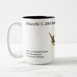 Macchi C.200 Saetta-mok Tweekleurige Koffiemok
