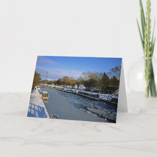 Macclesfield Canal Winter Cheshire Feestdagen Kaart