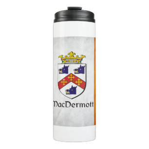 MacDermott Family Crest op Ierse vlag Thermosbeker