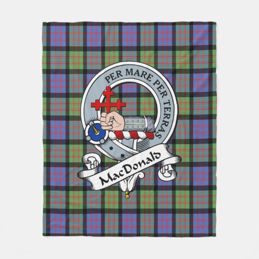 MacDonald Ancient Macdonalds of Sleat Clan Badge T Fleece Deken (Voorkant)