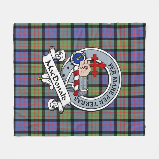 MacDonald Ancient Macdonalds of Sleat Clan Badge T Fleece Deken (Voorkant (Horizontaal))