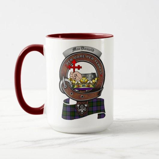 MacDonald Clan Badge Combo 15o Mug (Gauche)