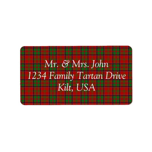 MacDonald De Glencoe Tartan Étiquette (Devant)