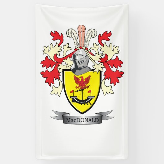MacDonald Family Crest Coat of Arms Spandoek (Verticaal)