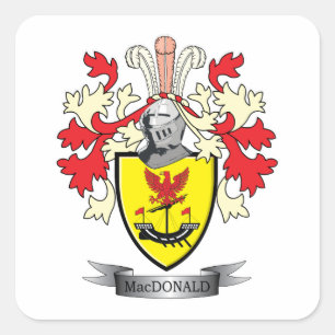 MacDonald Family Crest Coat of Arms Vierkante Sticker