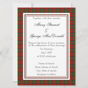 MacDonald of Glencoe Scottish Wedding Invitation Kaart