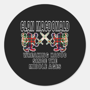 Macdonald Schots Tan Schotland Familie Clan Naam Ronde Sticker