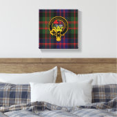 Macdonald Scottish Crest en Tartan Canvas print (Insitu (Slaapkamer))