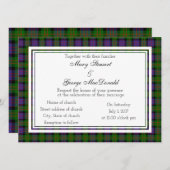 MacDonald Scottish Wedding Invitation Kaart (Voorkant / Achterkant)