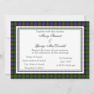 MacDonald Scottish Wedding Invitation Kaart
