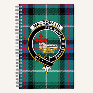 MacDonald Tartan en Clan Badge Spiraal Notebook Notitieboek