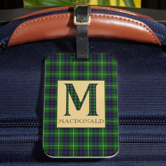 MacDonald Tartan Monogram M Bagagelabel (Voorkant Insitu 2)