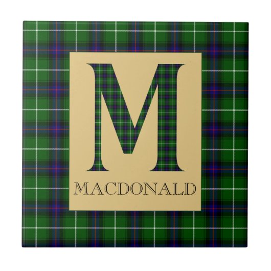 MacDonald Tartan Monogram M Tegeltje (Voorkant)