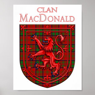 MacDonald van Glencoe Tartan Scottish Pset Poster
