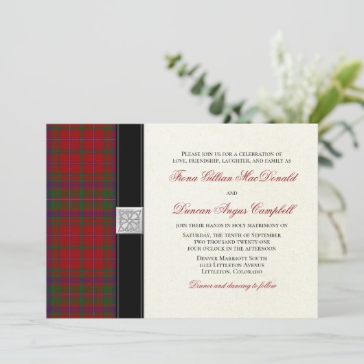 MacDougal MacDougall Tartan Faire-part de mariage (Debout devant)