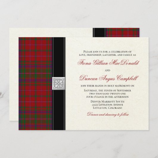 MacDougal MacDougall Tartan Faire-part de mariage (Devant / Derrière)