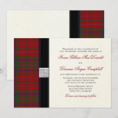 MacDougal MacDougall Tartan Wedding Invitation Kaart (Voorkant / Achterkant)