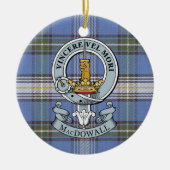 MacDowall Crest + Tartan Circle Ornament (Voorkant)
