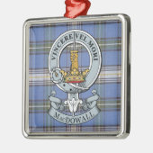 MacDowall Crest + Tartan Premium Ornament (Links)