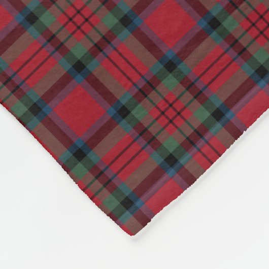 MacDuff Clan Rood, Groen en Blauw Tartan Fleece Deken (Hoek)