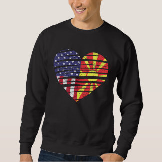 Macedonia American Grown Heart USA Patriot Heritag Trui