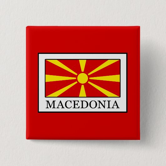 Macedonia Vierkante Button 5,1 Cm (Voorkant)