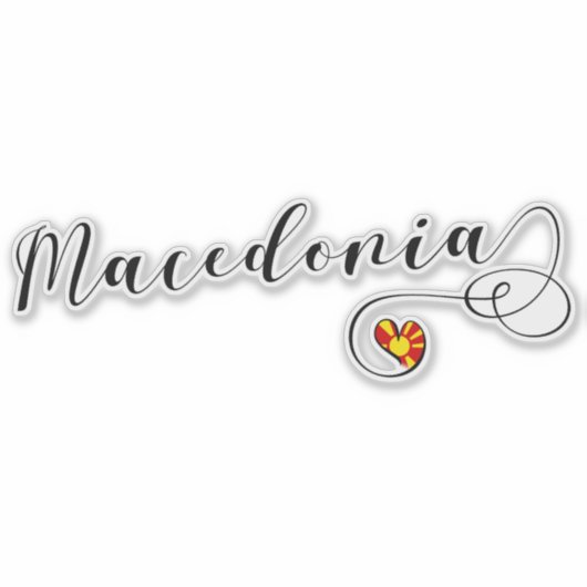 Macedonië - hartvlag sticker (Voorkant)