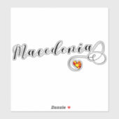 Macedonië - hartvlag sticker (Vel)