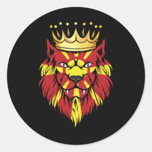 Macedonië Lion King Flag Ronde Sticker
