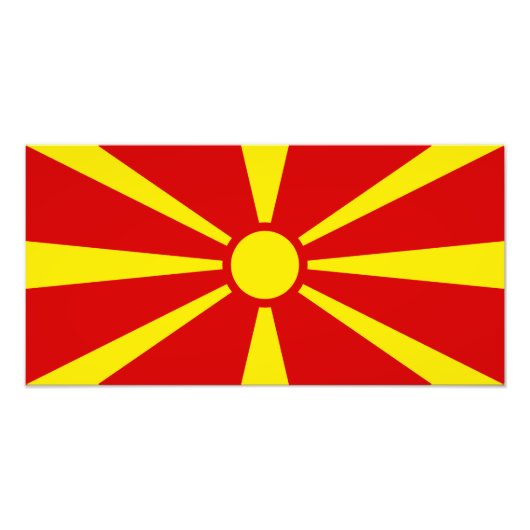 Macedonië - Macedonische vlag Foto Afdruk (Voorkant)