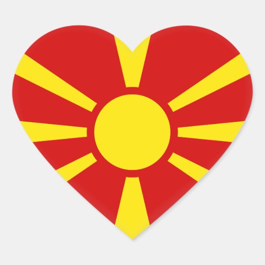Macedonië (Macedonische vlag) Hart Sticker (Voorkant)