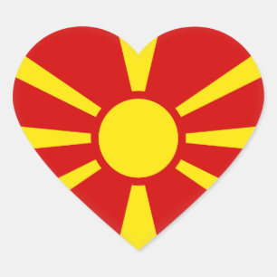 Macedonië (Macedonische vlag) Hart Sticker