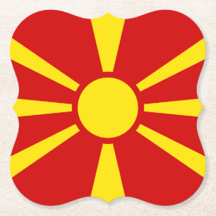 Macedonië (Macedonische vlag) Kartonnen Onderzetters