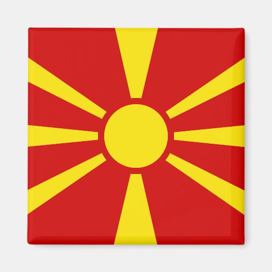 Macedonië (Macedonische vlag) Magneet (Voorkant)