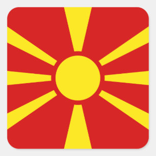 Macedonië (Macedonische vlag) Vierkante Sticker