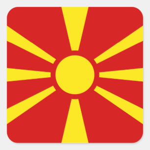 Macedonië - Macedonische vlag Vierkante Sticker