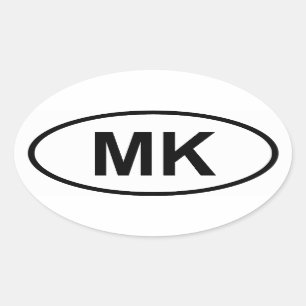 Macedonië "MK" Ovale Sticker