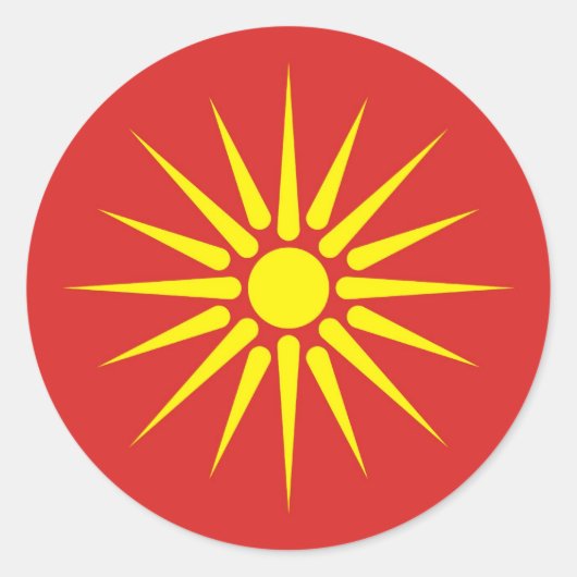 macedonië - oude vlag ronde sticker (Voorkant)