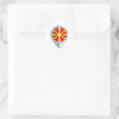 Macedonië Pin Locatie Vlag Ronde Sticker (Tas)